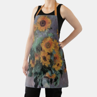 Tablier Bouquet de tournesols par Claude Monet, Art vintag