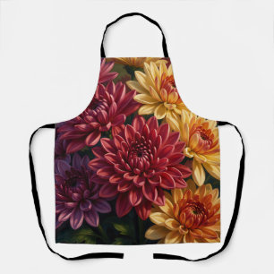 Tablier Bouquet floral de dahlia vibrant
