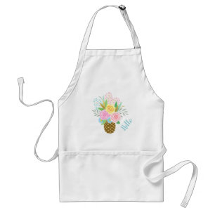 Tablier Bouquet Rose d'ananas mignon rose jaune