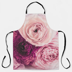 Tablier Bouquet rose romantique : marque vintage.