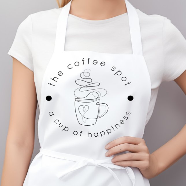 Tablier Boutique De Café Personnalisée Ajouter Votre Logo  (Créateur téléchargé)