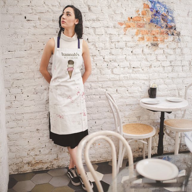 Tablier Boutique de crème glacée d'entreprise personnalisé (Ice Cream Shop Custom employee apron.)