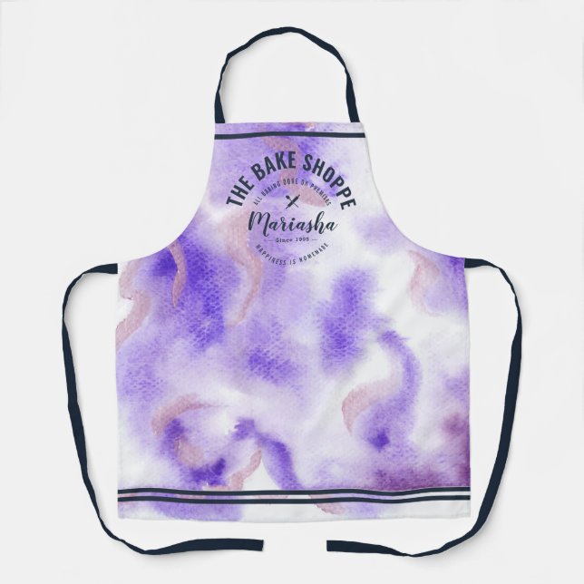 Tablier Boutique de gâteaux à l'aquarelle abstraite Teintu (Recto)