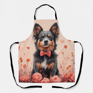 Tablier Bovins australiens avec des roses - Saint-Valentin
