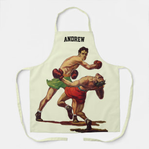 Tablier Boxe sportive vintage, Boxers dans un combat