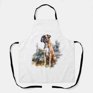 Tablier BoxerLoveArt Vibrant Aquarelle Peinture de Loyal