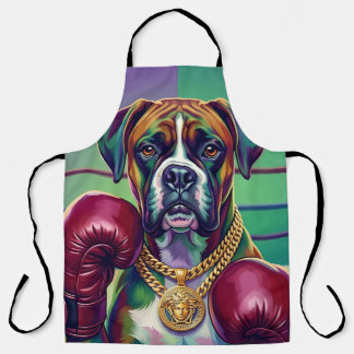 Tablier Boxeur de Dogue Boxeur Moderne d'Art Pop Athlète