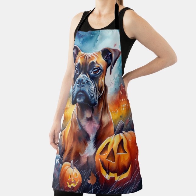 Tablier Boxeur d'Halloween avec citrouilles effrayant (Insitu)