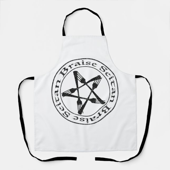 Tablier Braise Seitan Vegan Pentagram (version sombre) (Recto)