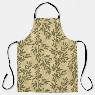 Tablier Branche d'olivier vert Motif méditerranéen