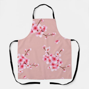 Tablier Branches de fleurs de cerisier roses motif
