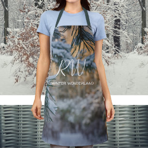 Tablier Branches de pin couvertes de neige
