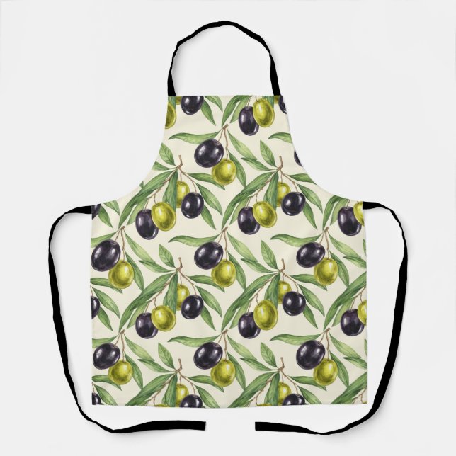 Tablier Branches et olives par Natasha Us (Recto)