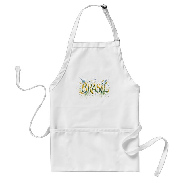 Tablier Brasil Watercolor Splatter Artistic  (Devant)
