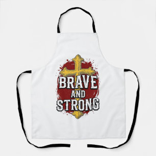 Tablier Brave et Fort Design de Chemise Vintage Croix_1
