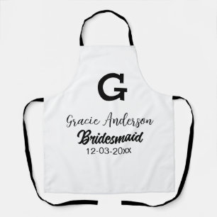 Tablier Bridesmaid ajouter nom monogramme simple minimal m