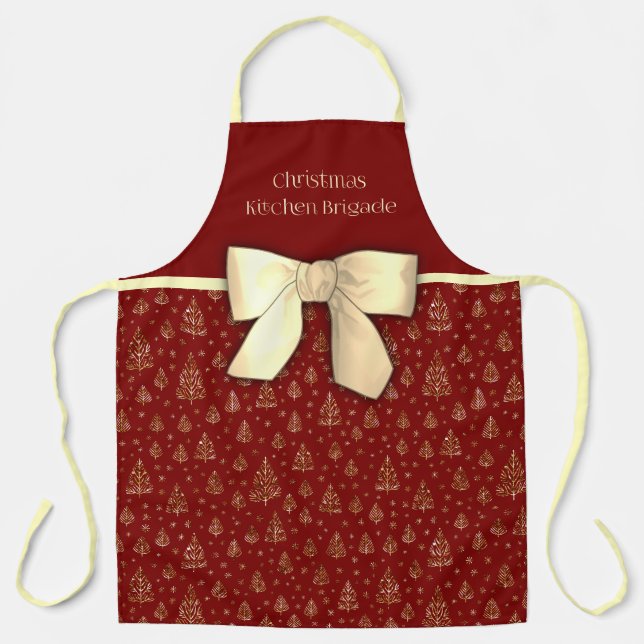 Tablier brigade de cuisine de noël petit sapin (Recto)