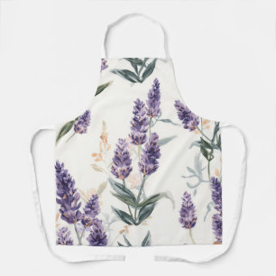 Tablier Brins de Lavande Aquarelle Botanique Fleur Violet
