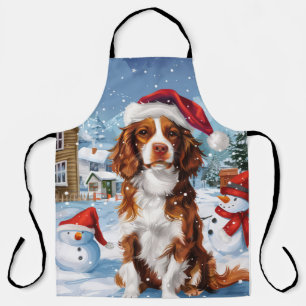 Tablier Brittany Spaniel Dog Winter Wonderland Noël