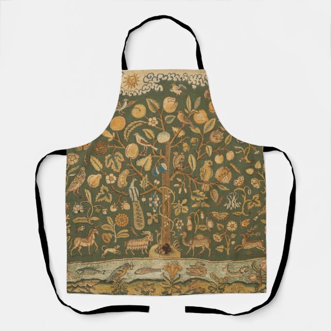 Tablier Broderie Anglaise Antique sur Canevas : Arbre de V (Recto)