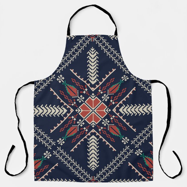 Tablier Broderie palestinienne : Conception Motif traditio (Recto)