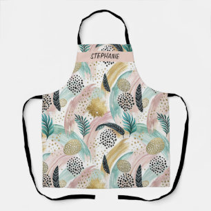 Tablier Brosse botanique et Abstraite or