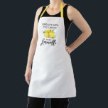Tablier Brosse Script Aquarelle Citrons Limoncello<br><div class="desc">Modern Brush Script Watercolor Lemons When Life Gives You Lemons Make Limoncello Apron</div>