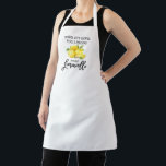 Tablier Brosse Script Limoncello Aquarelle Lemons Blanc<br><div class="desc">Modern Brush Script Watercolor Lemons When Life Gives You Lemons Make Limoncello Apron</div>