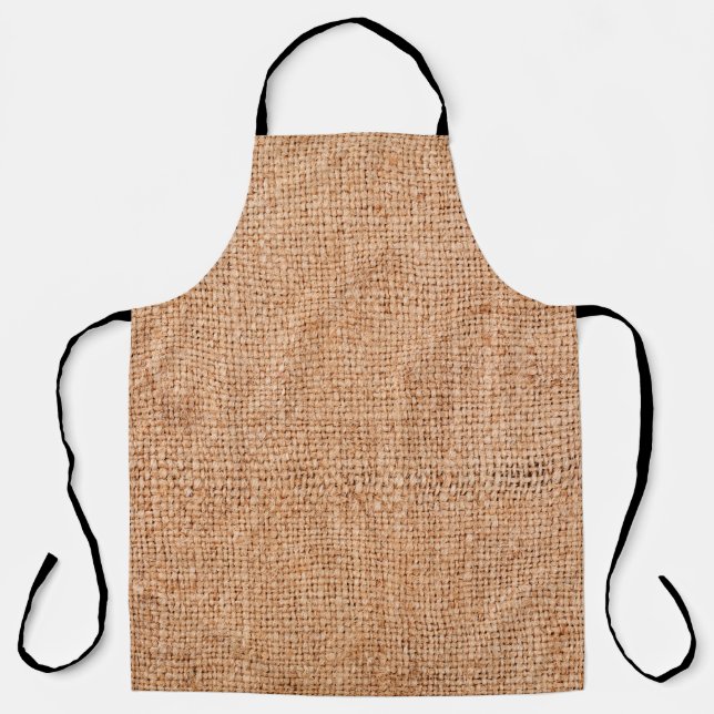 Tablier Brown burlap posé sur une feuille blanche. dossier (Recto)
