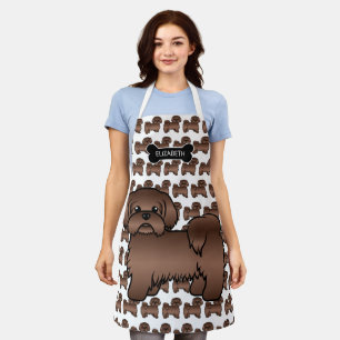 Tablier Brown de foie Chih Tzu Cute Cartoon Chien & Nom