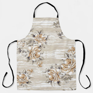 Tablier brown flowers pattern on texture backgroundpattern