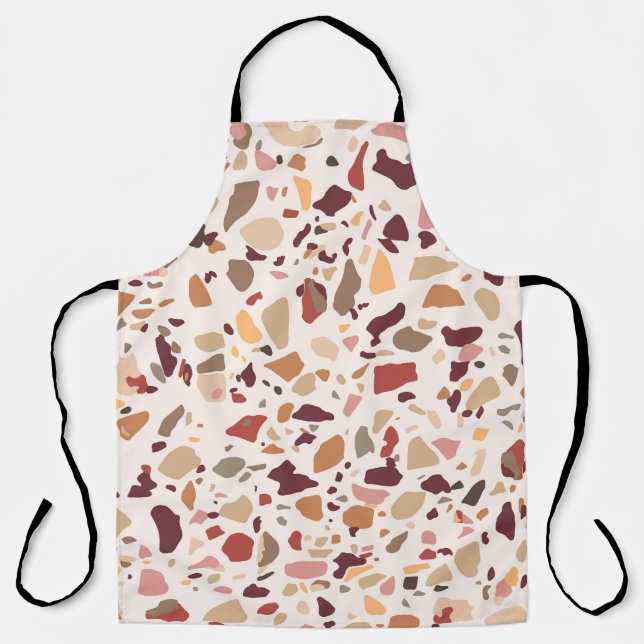 Tablier Brown terrazzo : vintage, motif à la mode. (Recto)