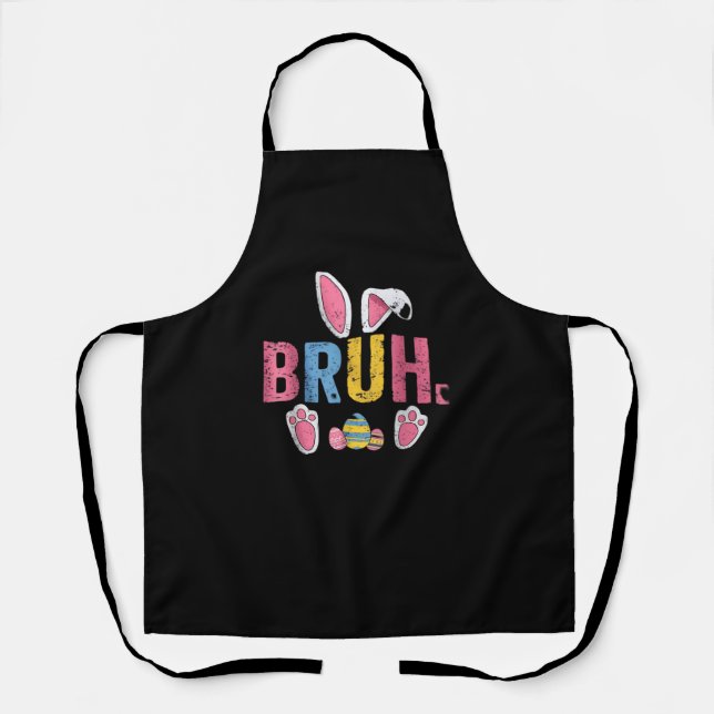 Tablier Bruh Bunny Pâques mignonne mème pour les enfants _ (Recto)