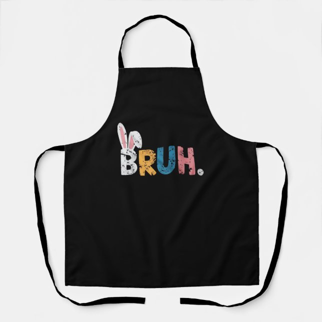Tablier Bruh Bunny Pâques mignonne mème pour les enfants _ (Recto)