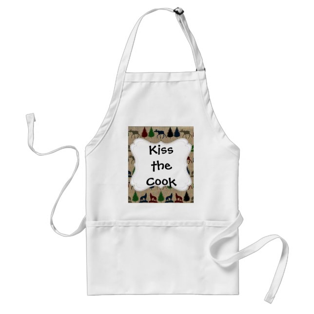 Tablier Brûlons rustiques de l'orignal Wolf Pine Tree Impr (Devant)