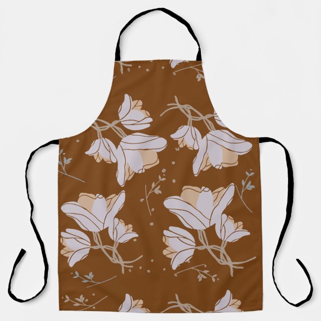 TABLIER BRUN, FLORAL (Recto)