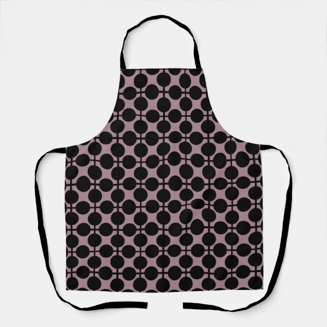 Tablier brun noir poka dot vérifier la mode motif (Recto)