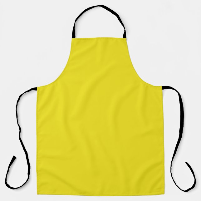 Tablier Budget Simple Couleur Uni Citron Jaune Canari (Recto)