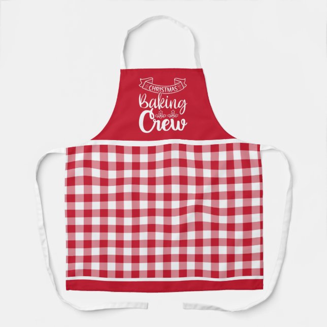 Tablier Buffle rouge et blanc Plaid Christmas Baking Crew  (Recto)