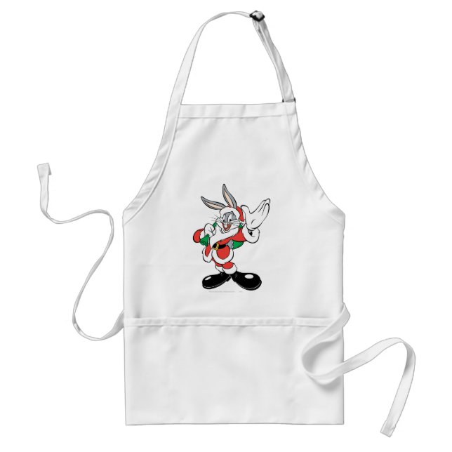 Tablier BUGS BUNNY™ Père Noël faisant signe (Devant)