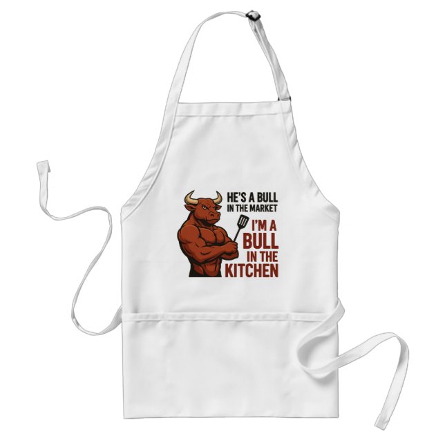 Tablier Bull Market Rencontre Cuisine Humour Apron (Devant)