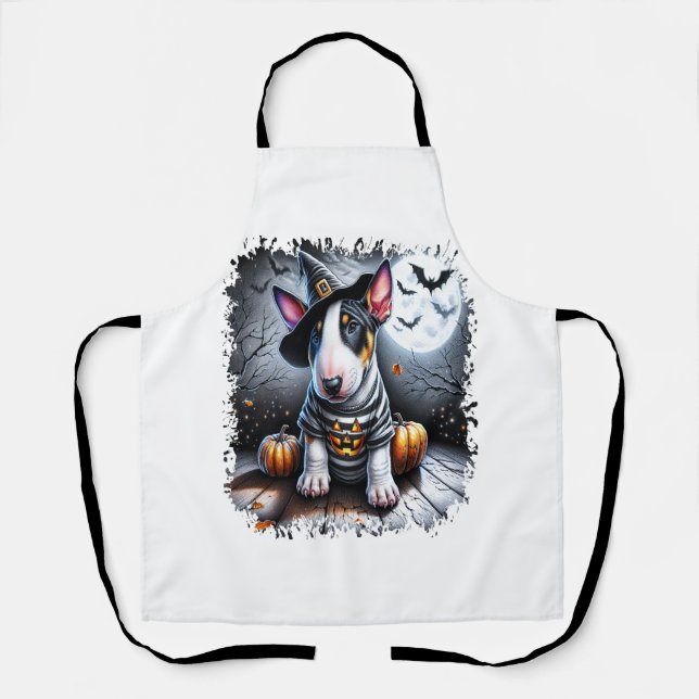 Tablier Bull Terrier Chien Halloween (Recto)
