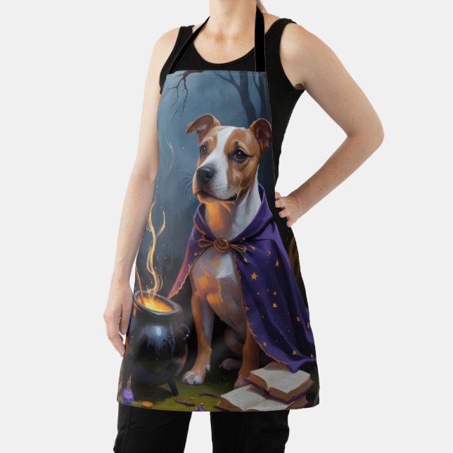 Tablier Bull Terrier Chien Whimsical Halloween Peinture (Insitu)