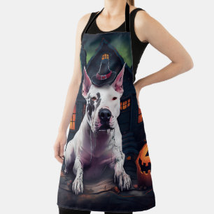 Tablier Bull Terrier Citrouilles Halloween Épouvantable