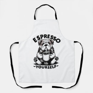Tablier Bulldog au café chaud espresso