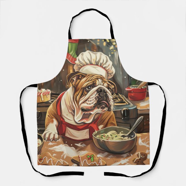 Tablier Bulldog Holiday Baking : Noël festif (Recto)