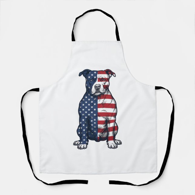 Tablier Bulldog Patriote Gravure Vintage Design Vectoriel (Recto)