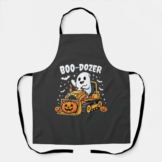 Tablier Bulldozer fantôme Halloween Boo Dozer_1 (Recto)