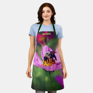 Tablier Bumble Bee On Cosmos Flower Nature Personnalisée