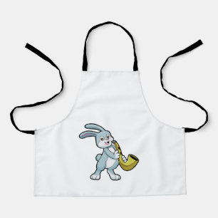 Tablier Bunny en musique avec saxophone